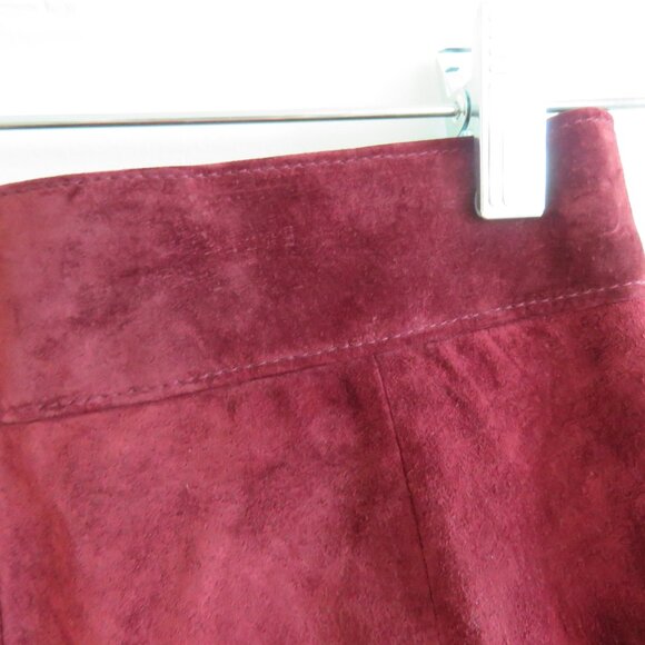VINTAGE DANIER Deadstock Maroon Leather Suede High Waisted Shorts - Size 4 NWT - Picture 12 of 15